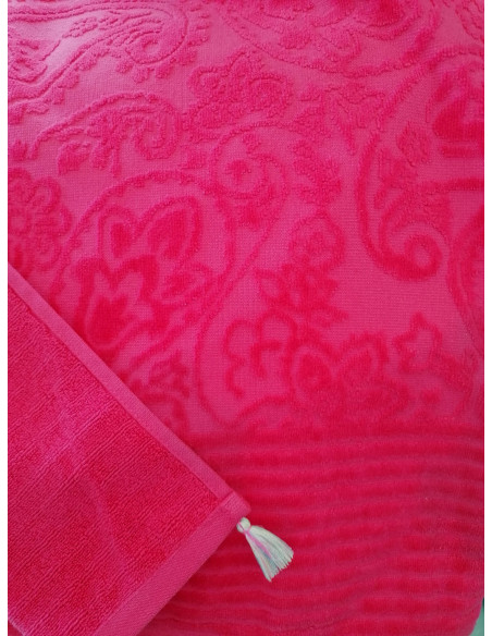 OFFERTA Telo mare colore fucsia con nappine