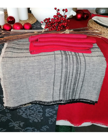 ARCOLAIO - Tovaglia quadrata lino tinto filo S/Tovaglioli