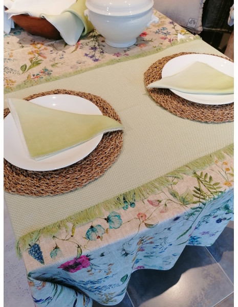 ARCOLAIO - 20% ODE Runner cotone tinto filo verde