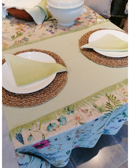 ARCOLAIO - 20% ODE Runner cotone tinto filo verde
