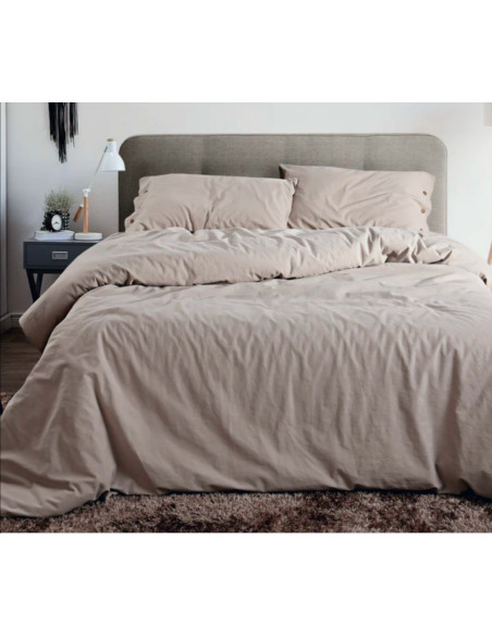 NO STIRO Copripiumino con Federe a 3 bottoni cotone stone washed