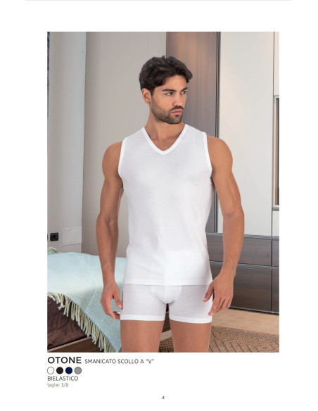 Offerta OTONE Canottiera uomo smanicato cotone bielastico by pack
