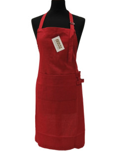BOSSI - CANGIANTE Grembiule  pettorina colore tortora cotone tinto filo