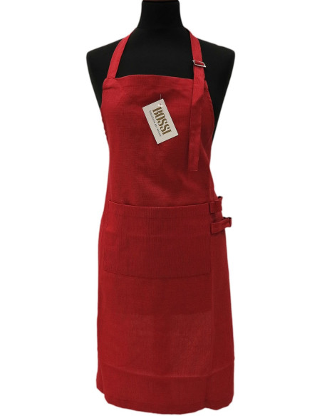 BOSSI - CANGIANTE Grembiule  pettorina colore tortora cotone tinto filo