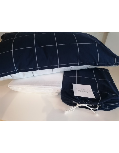 CHECK -40%Completo Lenzuolo matrimoniale cotone tinto filo no stiro!!