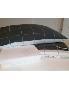 CHECK Completo Lenzuolo matrimoniale con federe cotone no stiro 2