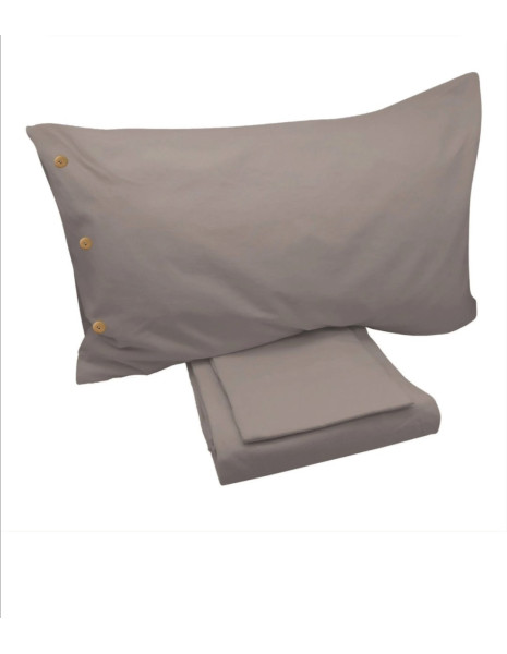 NO STIRO Copripiumino con Federe a 3 bottoni cotone stone washed