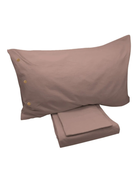 NO STIRO Copripiumino con Federe a 3 bottoni cotone stone washed