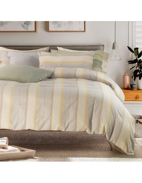 MONIA Copripiumino matrimoniale con federe cotone stone washed