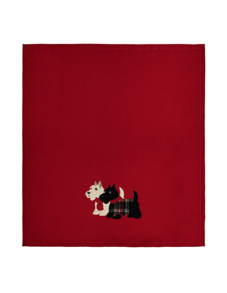 CANNELLA Plaid pile soffice caldo ricamo cagnolini