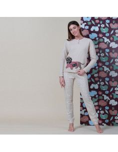 SO CHIC Pigiama donna caldo cotone invernale 2
