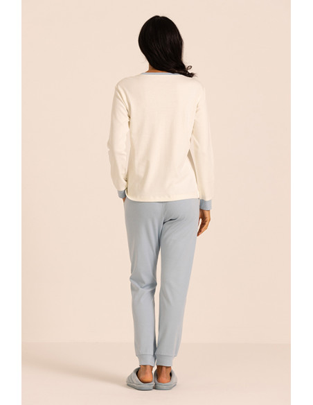 AMBRA Pigiama donna invernale cotone interlock