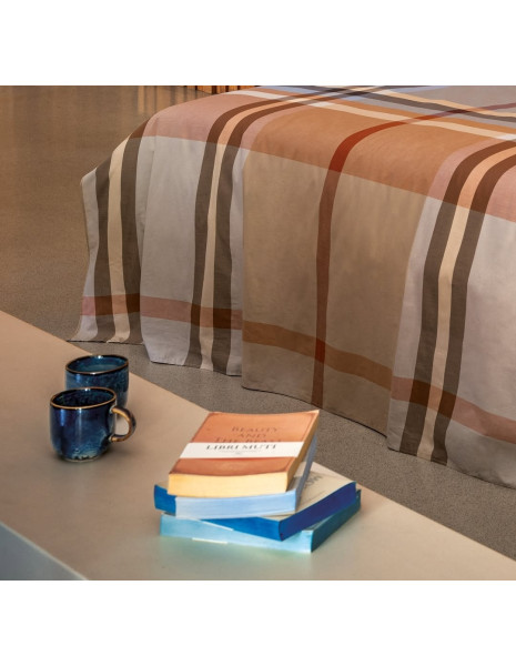 PIPER Copripiumino singolo con federa cotone tinto filo