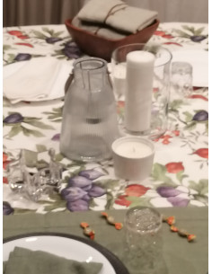 DIONISIO Tovaglia Puro Lino stampa digitale botanica