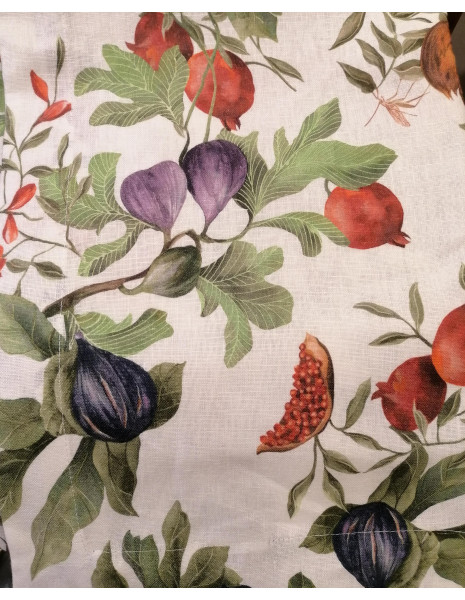 DIONISIO Tovaglia da 8 posti Puro Lino stampa digitale botanica