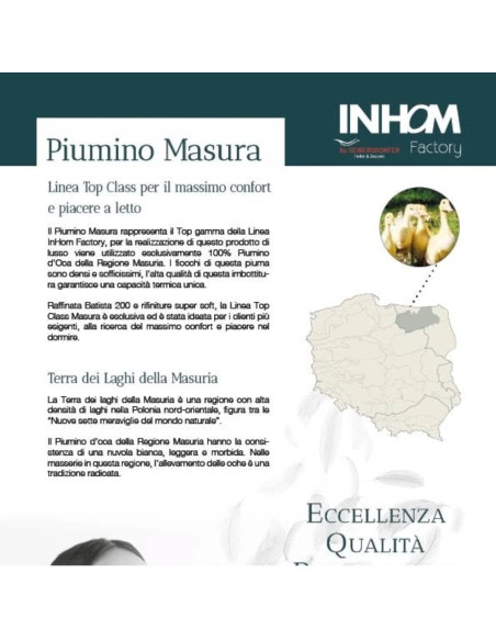 MASURA Calore CALDO 100% Piumino d'oca bianca vergine