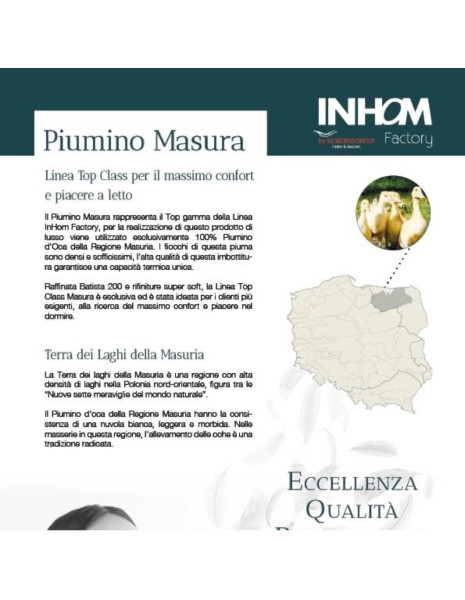 MASURA Calore MEDIO 100% Piumino d'oca bianca vergine