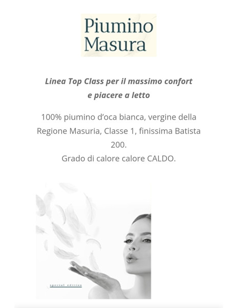 MASURA COMBINATO 4 stagioni 100% Piumino d'oca bianca vergine