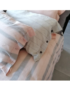 GIORGIA Copripiumino matrimoniale cotone tinto filo NO STIRO 2