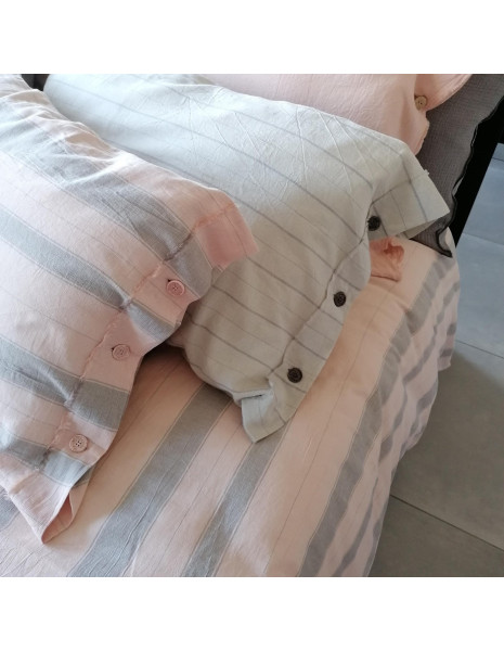 GIORGIA Copripiumino matrimoniale cotone tinto filo NO STIRO