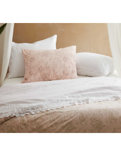 CANASTRA Completo Letto matrimoniale con pizzo cotone no stiro