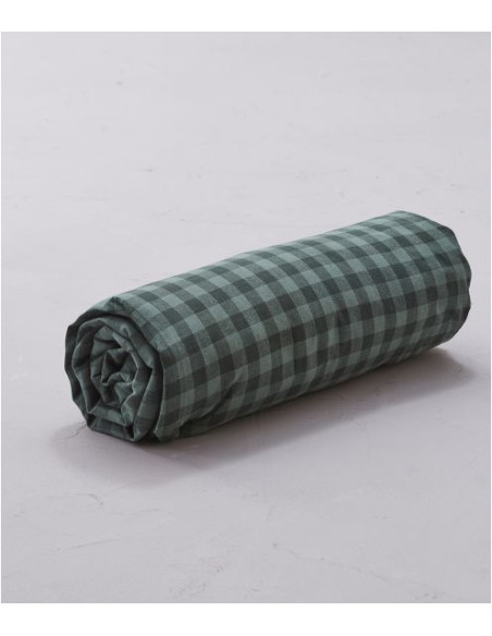 SHETLAND Completo Lenzuolo matrimoniale con federe cotone tinto filo ricamato