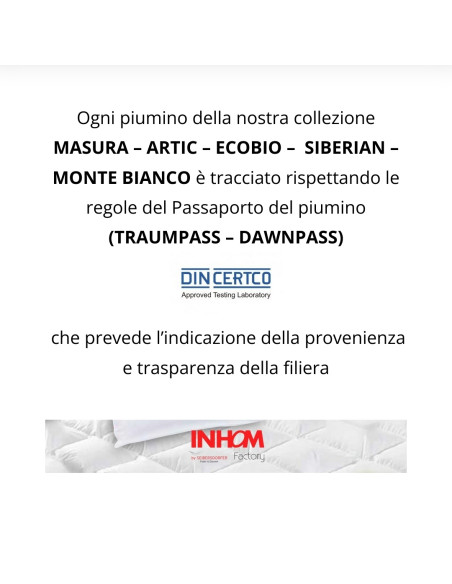 ECOBIO Piumino d'oca Caldo