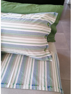 NO STIRO Completo letto matrimoniale cotone tinto filo