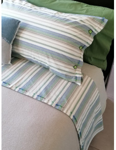 NO STIRO Completo letto matrimoniale cotone tinto filo 2