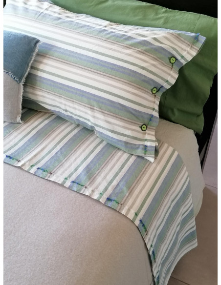 NO STIRO Completo Letto puro cotone tinto filo