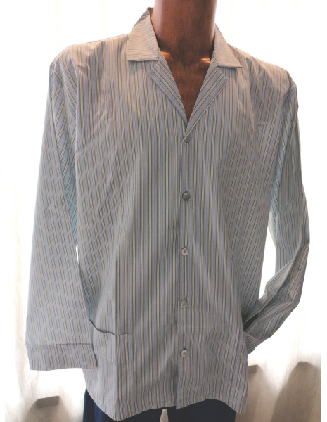 TELA Pigiama uomo aperto con bottoni tela cotone