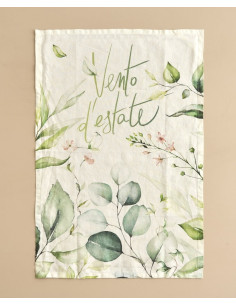 VENTO D'ESTATE canovaccio puro lino STONE WASHED stampato