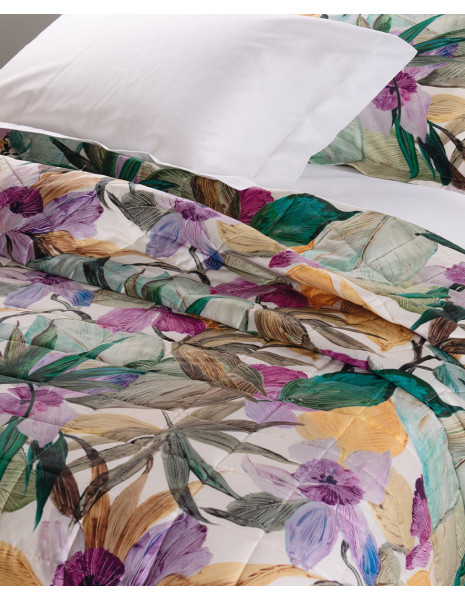 KAILUA Copriletto matrimoniale trapuntato raso cotone