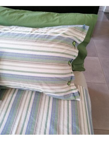 LEVIA Copripiumino con federa puro cotone tinto filo NO STIRO