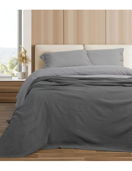 RANTA Copriletto o Telo arredo matrimoniale cotone stone washed
