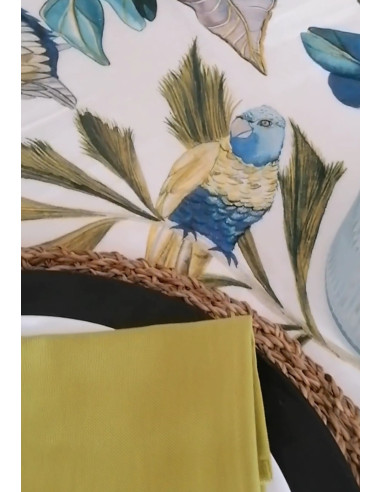 TROPICAL Tovaglia da 8 puro lino stampa digitale