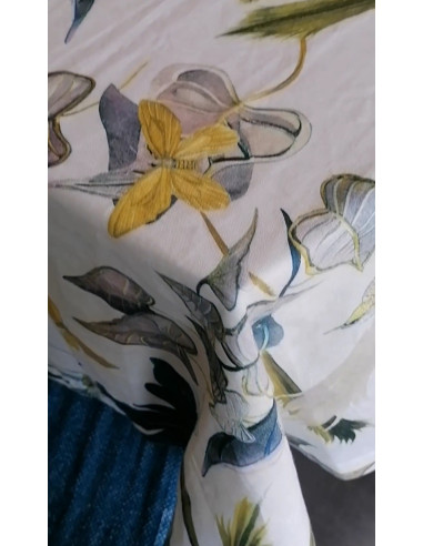 TROPICAL Tovaglia da 8 puro lino stampa digitale