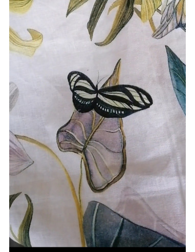 TROPICAL Tovaglia da 8 puro lino stampa digitale