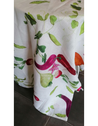 ORTAGGI Tovaglia da 8 Puro Lino stampa digitale