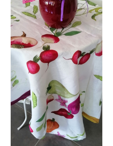 ORTAGGI Tovaglia Quadrata Puro Lino stampa digitale