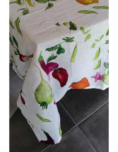 ORTAGGI Tovaglia Quadrata Puro Lino stampa digitale