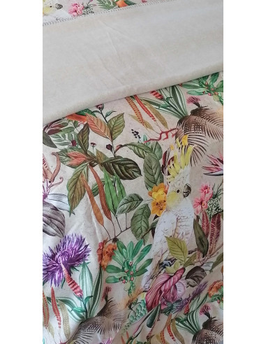 Bianco Perla BALI Copripiumino matrimoniale raso cotone