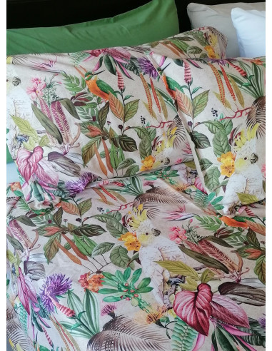 Bianco Perla BALI Copripiumino matrimoniale raso cotone