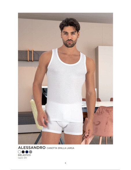 ALESSANDRO Canottiera spalla media cotone elasticizzato