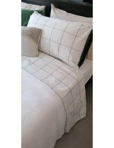 CHECK Completo Lenzuolo matrimoniale cotone no stiro 2