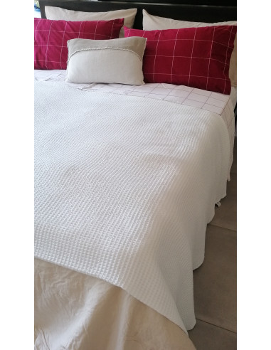 CHECK Completo Lenzuolo matrimoniale con federe cotone no stiro