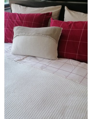 CHECK Completo Lenzuolo matrimoniale con federe cotone no stiro