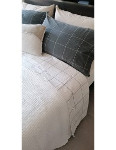 CHECK Completo Lenzuolo matrimoniale con federe cotone no stiro 2