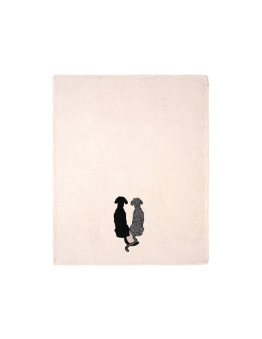 AMORE A 4 ZAMPE Plaid soffice pelliccetta ricamo cani