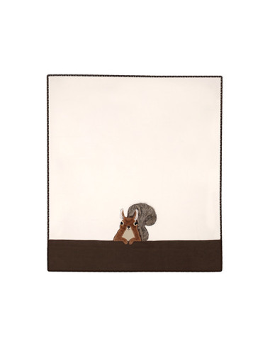 WINTER SQUIRREL Plaid pile ricamo scoiattolo